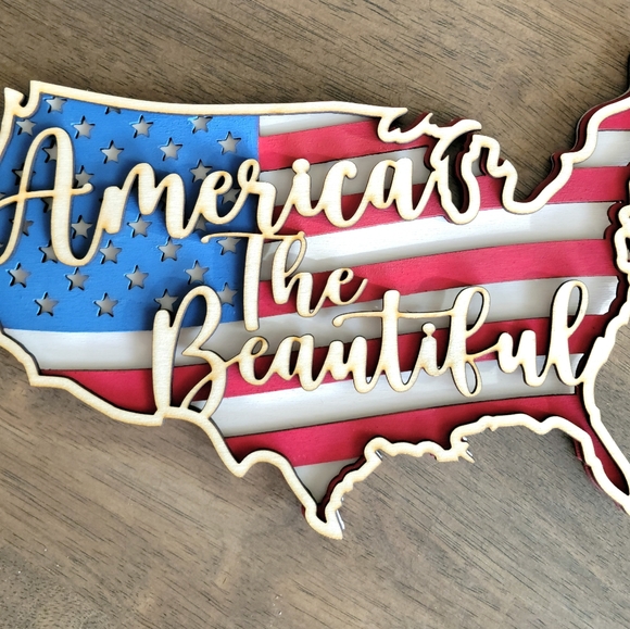 3d laser cut "America the Beautiful" sign/decor - Picture 1 of 3